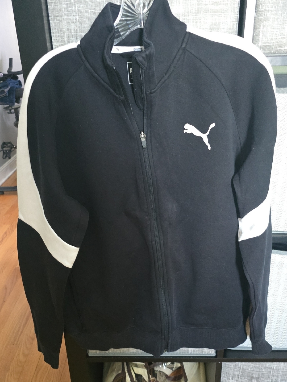 Puma Black and White Full-Zip Track Jacket